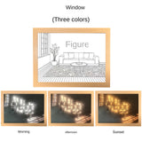 light painting,luminous room,bedroom living room decorative painting gift bedside,sunlight painting night light three kinds of light scenes usb models